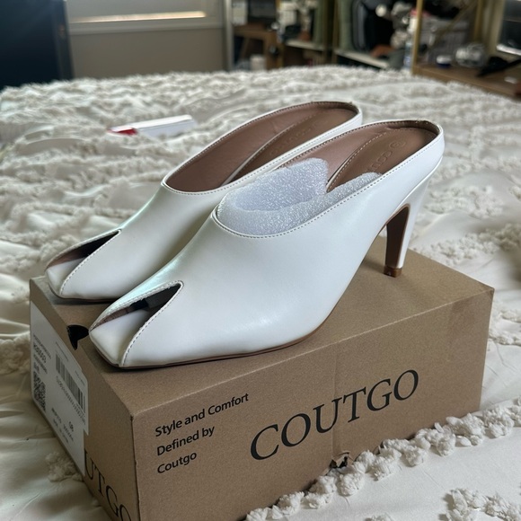 Shoes - Brand New Imily Bela Womens Kitten Heels Mules Open Peep Toe